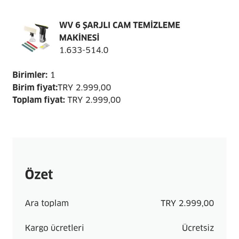 Karcher Online Siteden Aldığım Ürün De Kargolama Sorunu