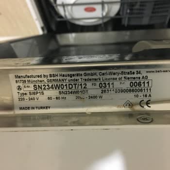 Siemens Marka Bulaşık Makinesi 3. Ayda Kapağı Çatladı