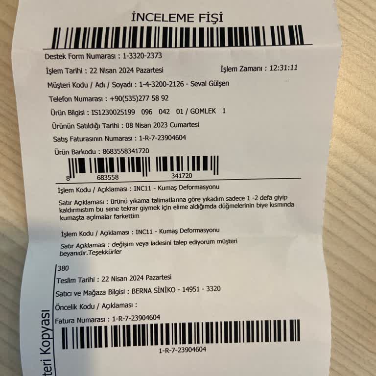 İpekyol Gömlekte Oluşan Delikler Hakkında