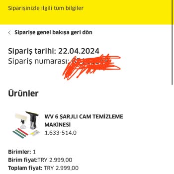 Karcher Türkiye Online Satış Şikayeti