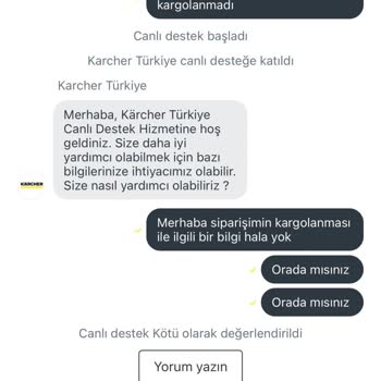 Karcher Türkiye Online Satış Şikayeti