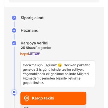 Hepsiburada Belirtilen Tarihte Kargomu Teslim Edemiyor.