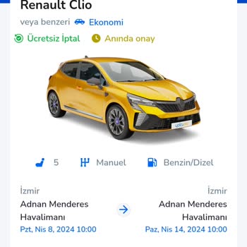 Europcar Renault Clio Probleme bei der Autovermietung in Izmir wegen angeblich niedrigem Findeks-Score