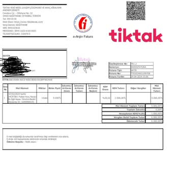 Tiktak Hasar Sonrası Fatura Bedeli