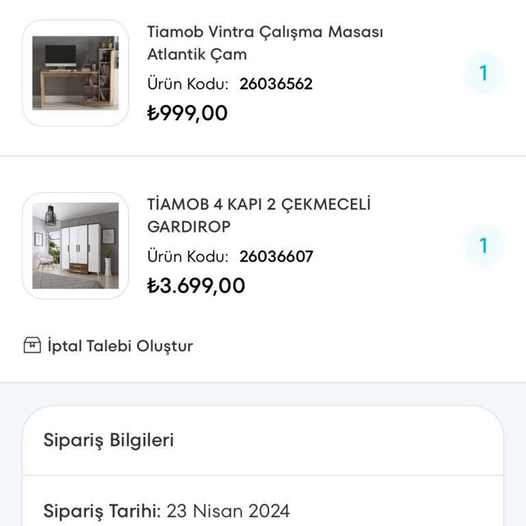 Tiamob Mobilya Ürünlerinin Zamanında Gelmemesi.