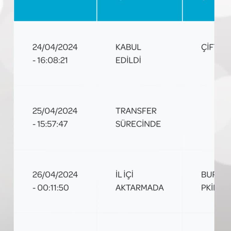 PTT Kargo Dağıtılmayan Ve Hareketliliği Olmayan Kargo