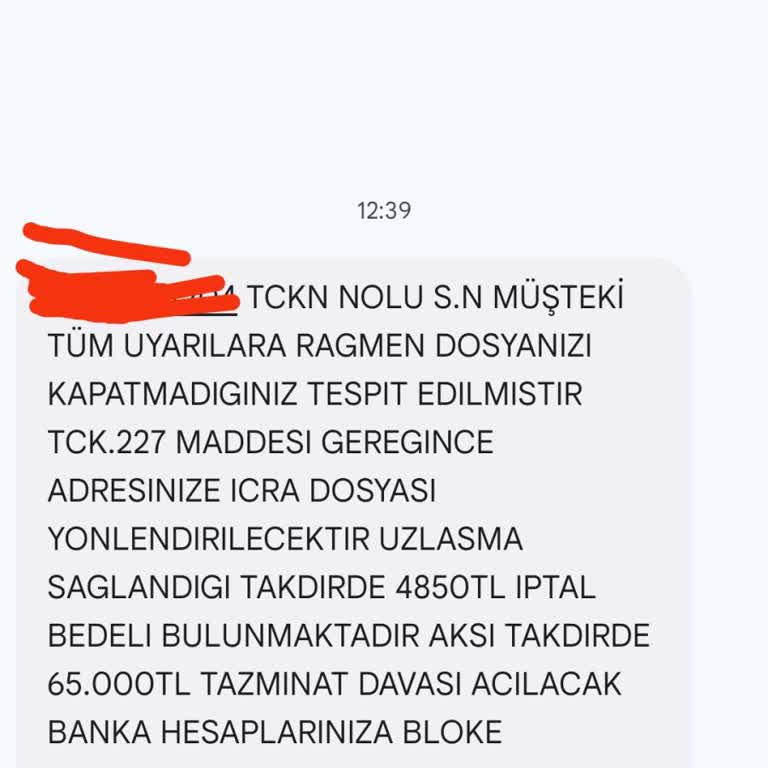 SOYDANSMNLIK (SMS) Haksız İcra Tehdidi Ve Mağduriyetim