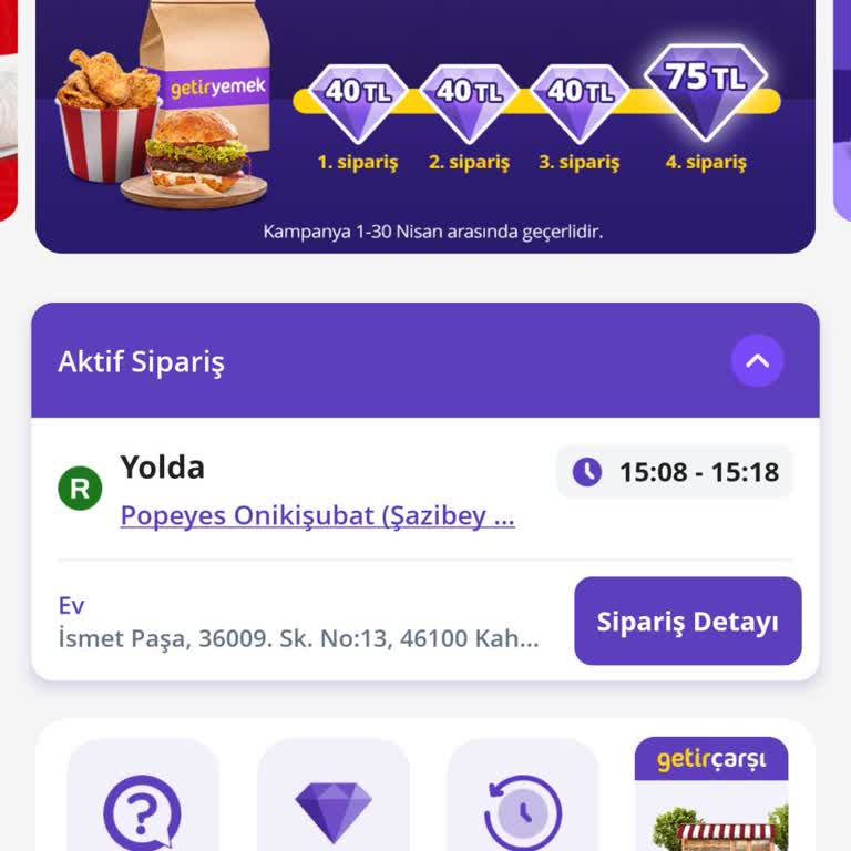Getir Popeyes Sipariş 1 Saat Geçti