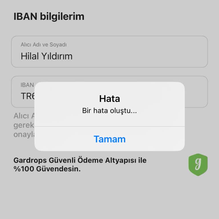 Gardrops Uygulaması Param Çekilmiyor