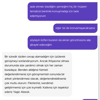 GetirYemek Getir'de Yaşanan Sipariş Ve Hizmet Sorunu
