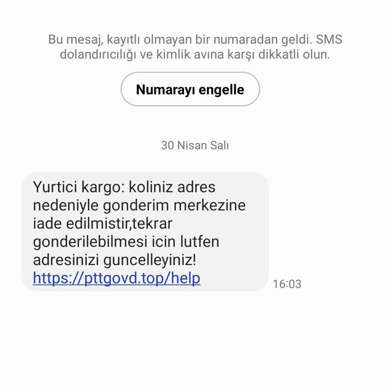 E-ticaret Marka Taklidiyle Dolandırıcılık Kargonuz Geri Döndü Mesajı İle Kişisel Bilgilerim İstendi