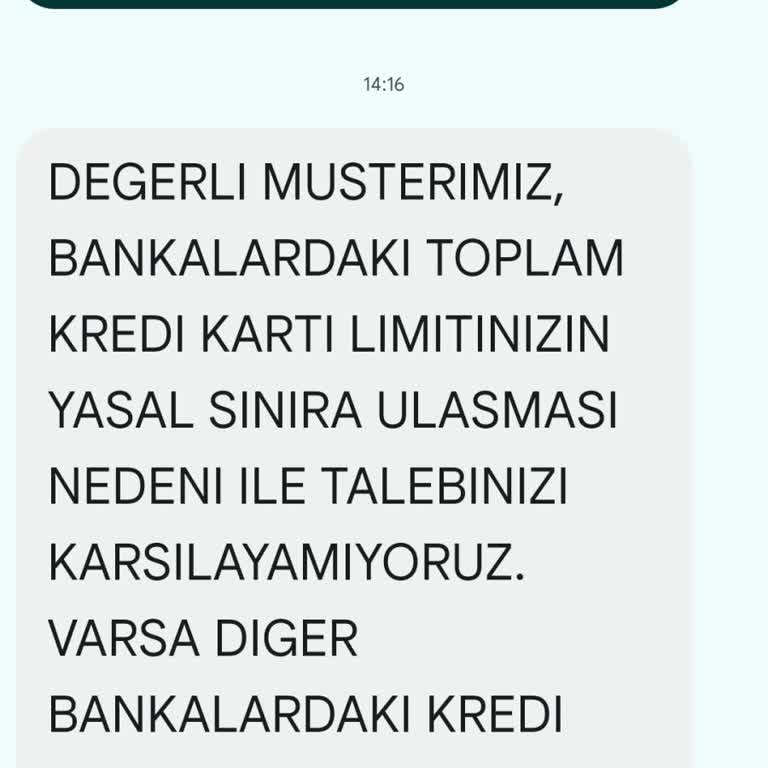 Ziraat Bankası Kredi Kartı Limitini Yükseltme Sorunu
