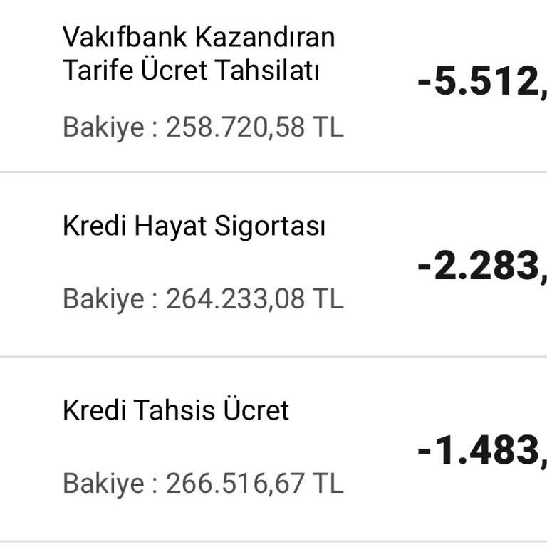 VakıfBank Kazandıra Tarife Ücreti