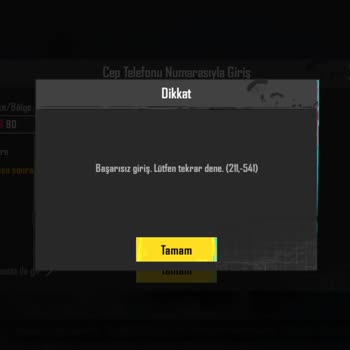 PUBG (Pubgmobile.com) Bilgilerin Doğru Olmasına Rağmen Başarısız Giriş