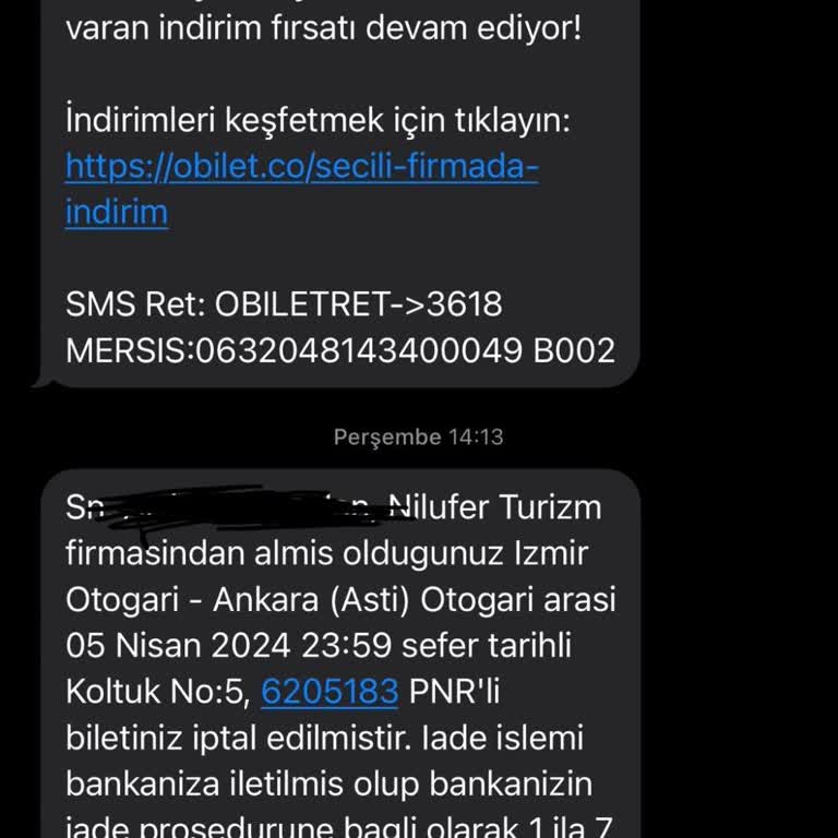 Obilet Bilet Para İadesi