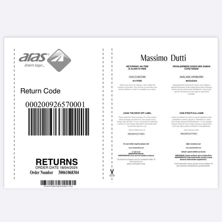 Massimo Dutti Para İadesi Yapmıyor