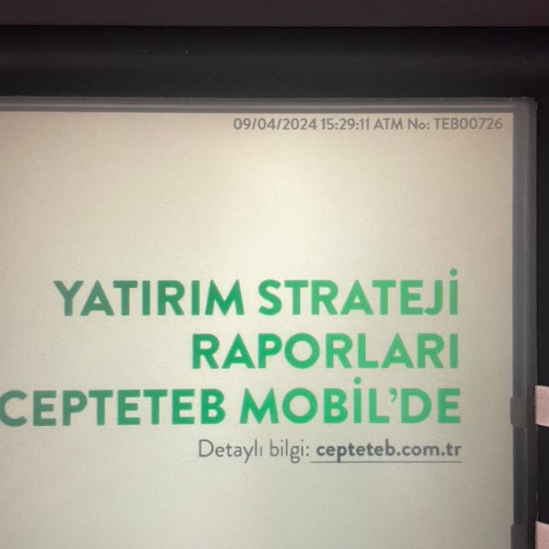 TEB Bankamatikte Kalan Param Ondokuz Gündür Hesabıma Geçmedi