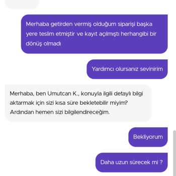 GetirÇarşı Getir Başka Bir Yere Teslim Etti