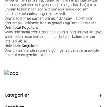 Milenastilcom Sitesi Açıklamada İade Var Yazıyor Ama İade Almıyor.