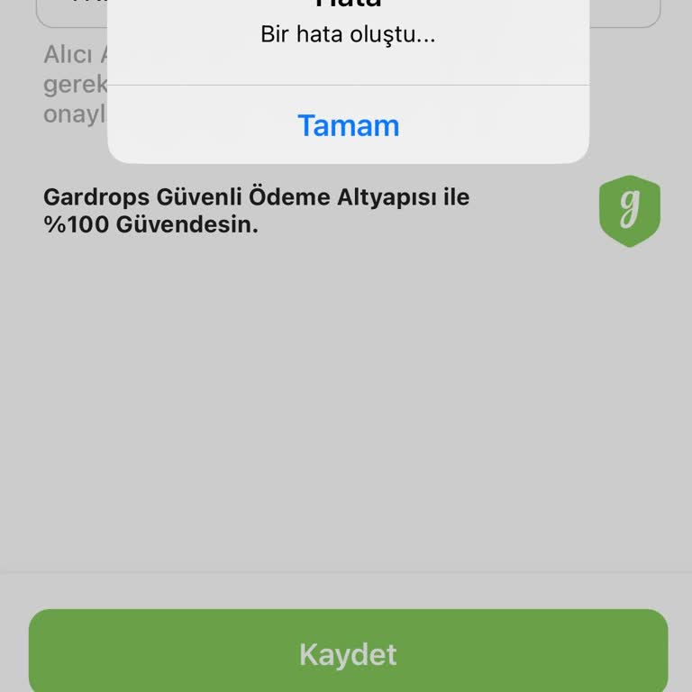 Gardrops Defalarca Yazılan IBAN Hatası Şikayeti