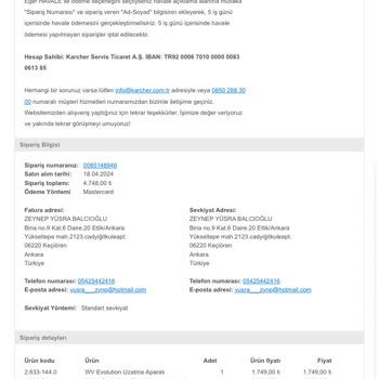 Karcher Siparişim 12 Gün Oldu Gelmedi Asla Bilgi Alamıyorum Ürünümle Alakalı