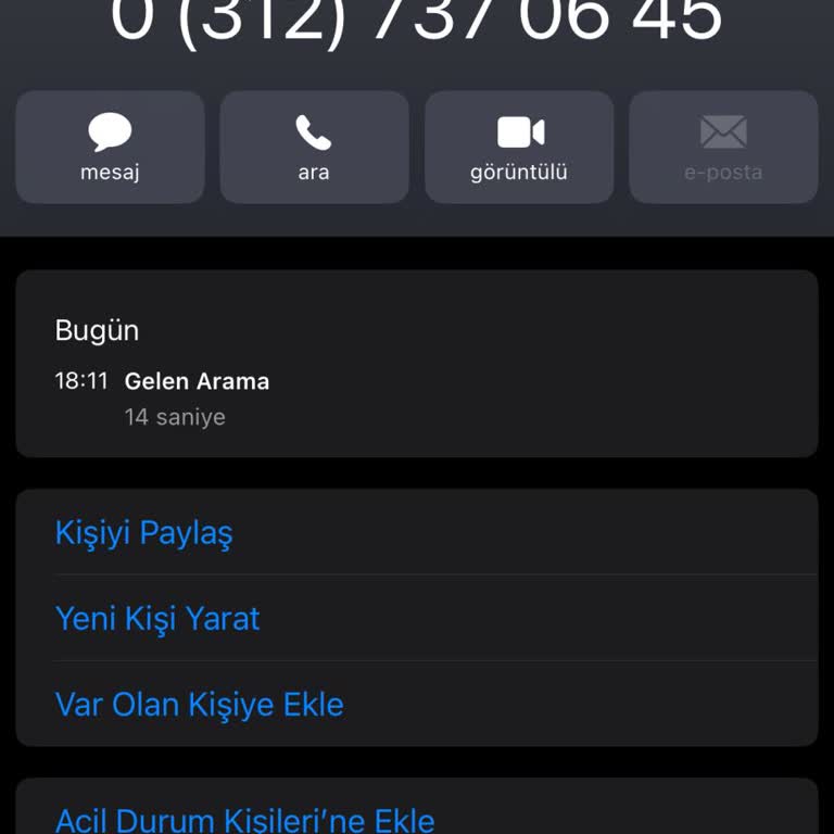 0312 737 06 45 İstenmeyen Aramalara Son Verin!