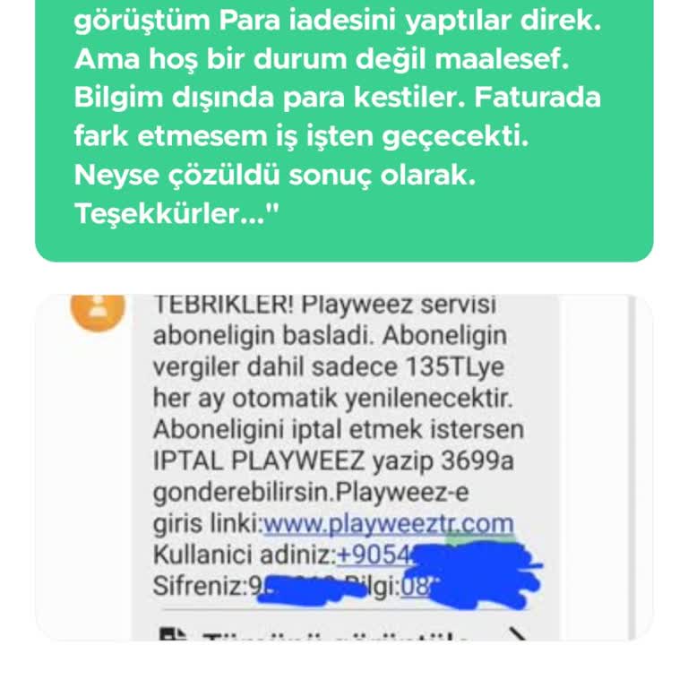 Playweez Türk Telekom Abonelik Ve Fatura Sorunu