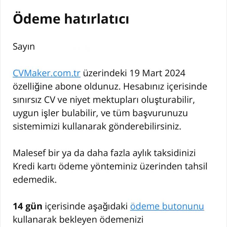 CV Maker Onaylanmadan Para Çekmeye Devam Ediyor