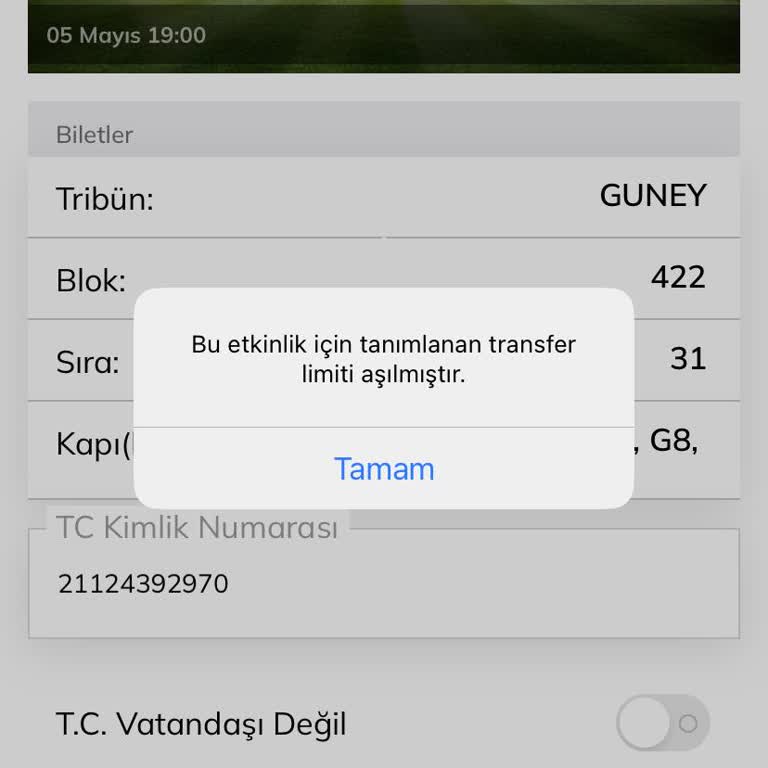 Passolig Transfer Limiti Aşıldı Uyarısı