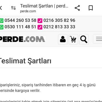 Perde.com Süresi Geçmesine Rağmen Kargoya Verilmeyen Perde Siparişi