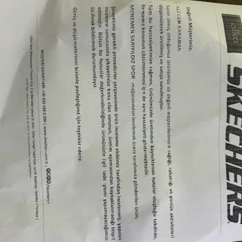 Skechers Hatalı Ürünü Değiştirmiyor