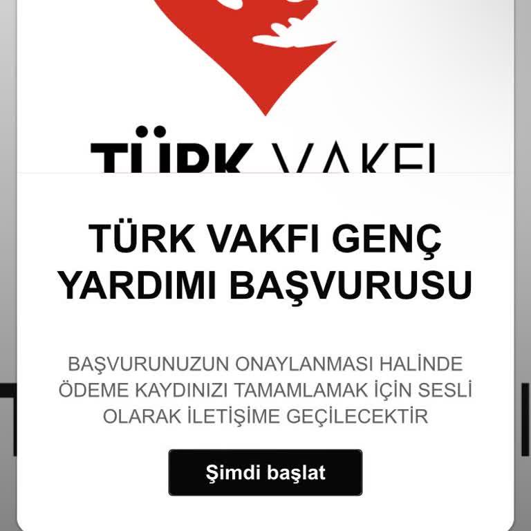 Türk Vakfı (Burs Başvurusu) Türk Vakfı Genç Yardımı Başvurusu