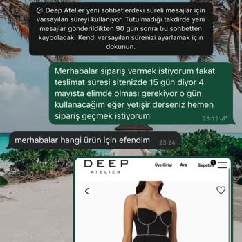 Deep Atelier Sipariş İptali İstiyorum İptal Etmiyorlar