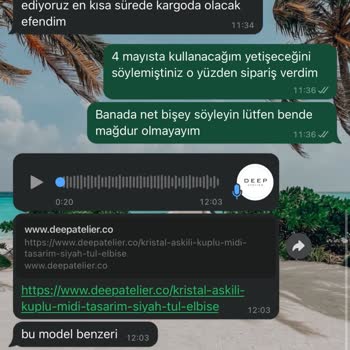 Deep Atelier Sipariş İptali İstiyorum İptal Etmiyorlar