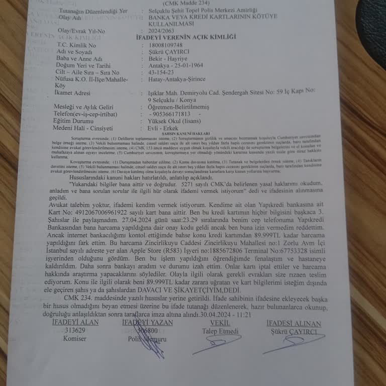 Yapı Kredi Güvenlik Zafiyetinden Dolayı Mağduriyet.