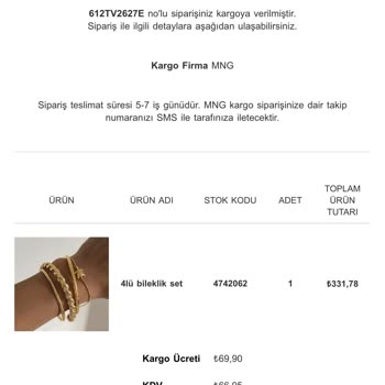 Ok Roses Ürün Kargoya Verildi Diye Mail Atıldı.
