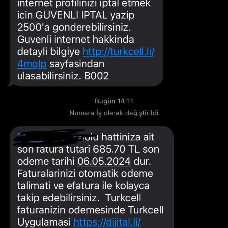 Turkcell Yanlış İrtibat Numaralarına Mesaj Gönderiyor