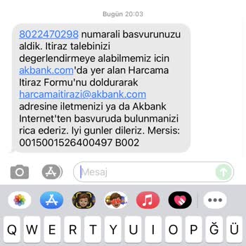 Akbank Harcama İtiraz Formu