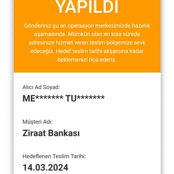 AGT Kurye (aynigunteslim.com) 3 Aydır Teslim Edilmeyen Ziraat Kartım!