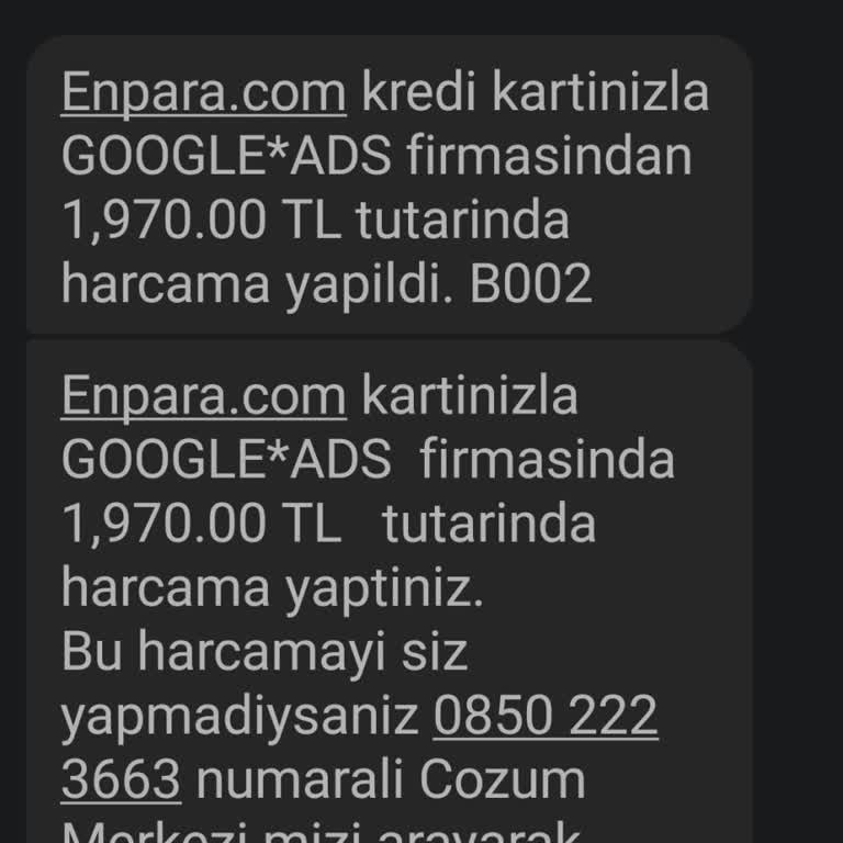 Bilgim Haricinde Yapılan Harcama İşlemi Enpara