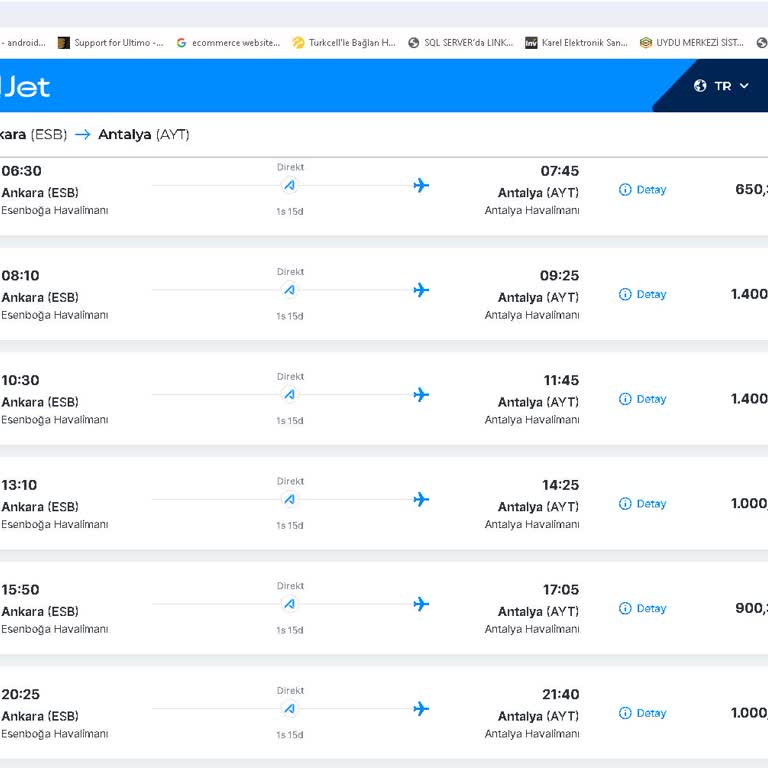 Ajet Bilet Değişim Talebi Ücret Farkı