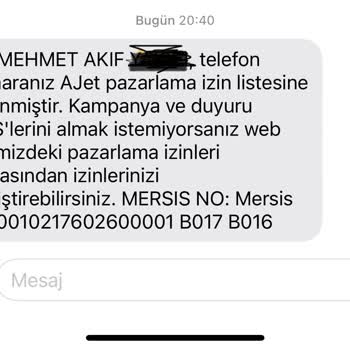 Ajet Bilet Satın Alımından Sonra Ne Mail Ne De SMS Atıyor