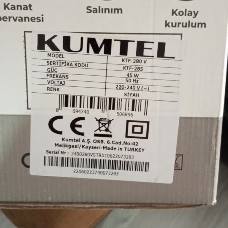 Kumtel Vantilatör Ayağı Kırıldı