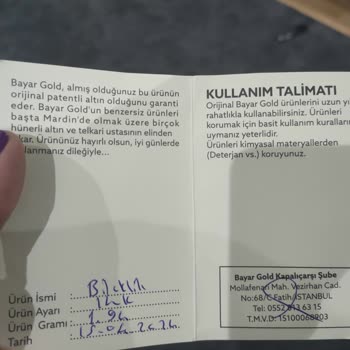 Bayar Gold Künye Kalitesiz İşçilik