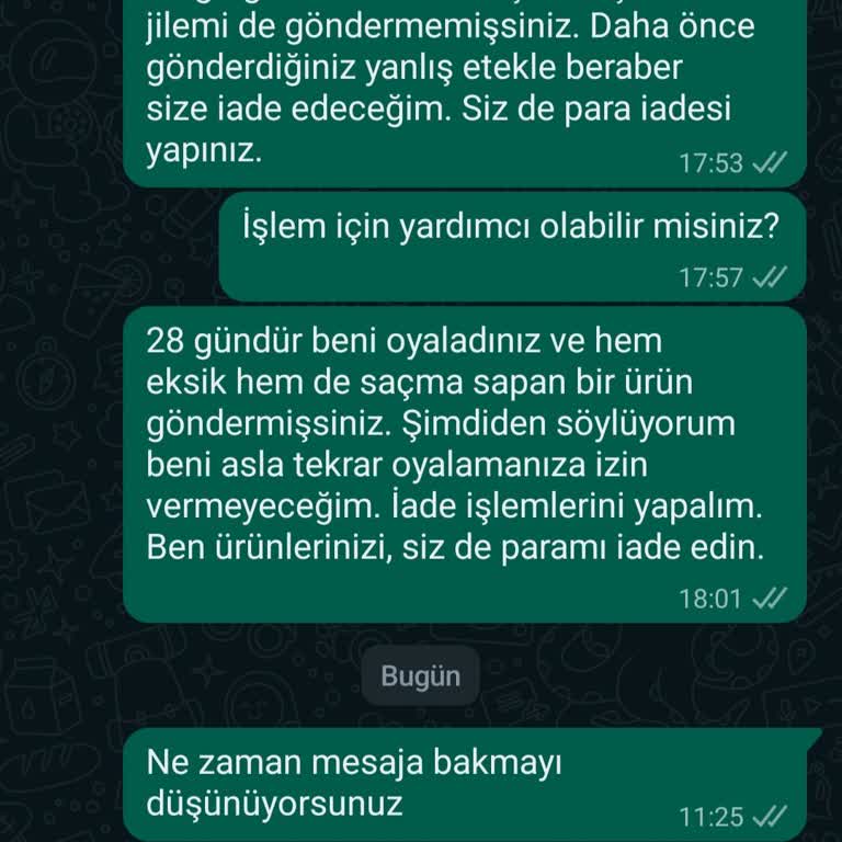 OZSARICAM Ozsaricam Ürünlerimi Göndermediği Gibi Paramı Da İade Etmiyor