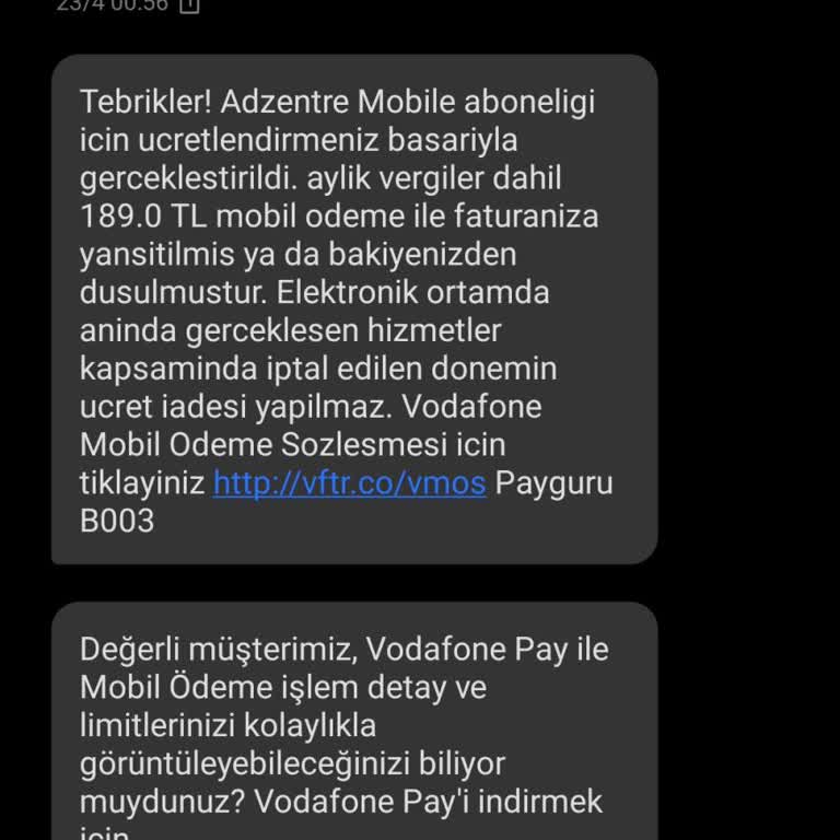 Vodafone Adzentre Mobile Üyeliği