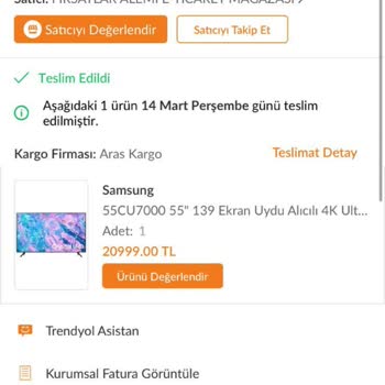 Trendyol Kırık Gelen Televizyon