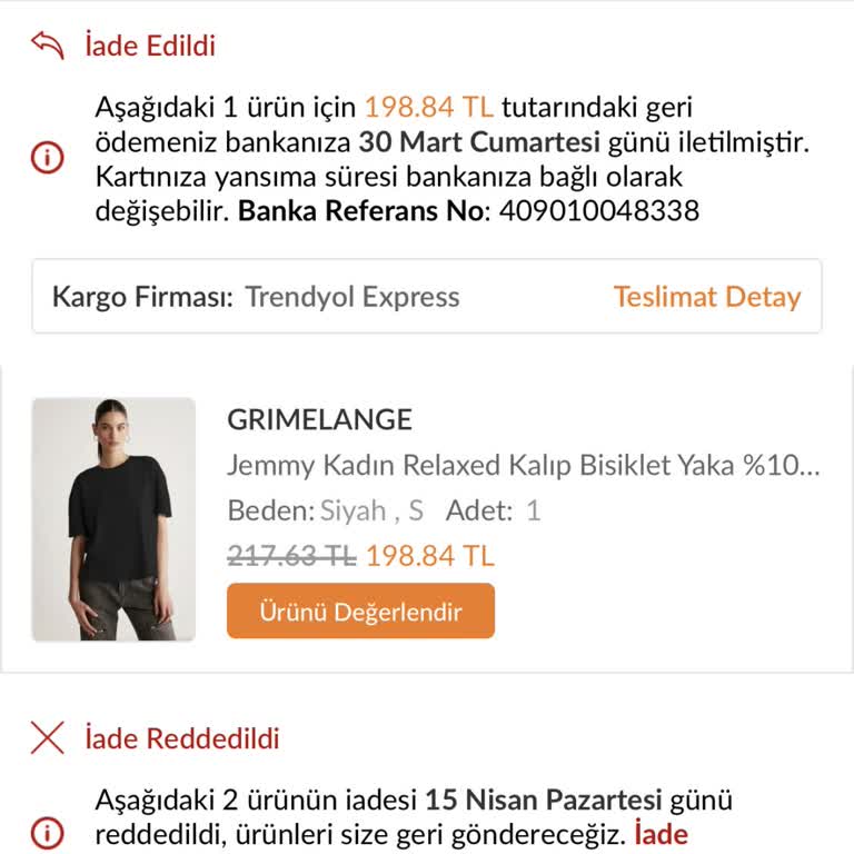 Trendyol -Grimelange Firması Ve Trendyol Express'ten Şikayetçiyim!