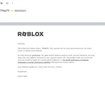 Roblox 2 Aşamalı Doğrulama Gmail Code Gelmiyor