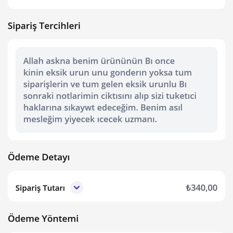 KFC Yemek Sepeti Siparişlerimde Yaşanan Tutarsızlık